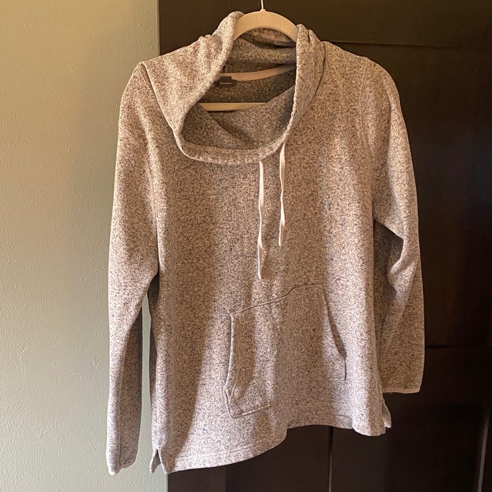 Eddie Bauer Light Gray Cowl Neck Sweater